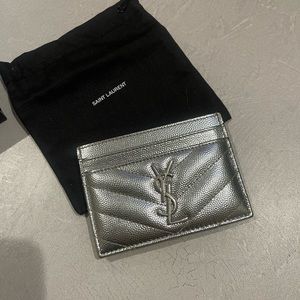 YSL Silver Card Holder